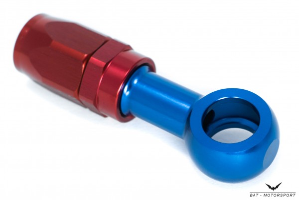 NBR Fitting-Ringstück M14 (14,3mm) Dash 6 / -6 AN / JIC 6 Ringöse Rot/Blau eloxiert